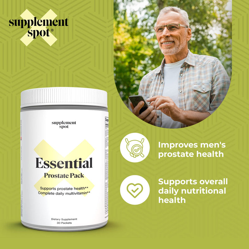 Essential Prostate Health Pack - Daily Multivitamin Supplements for Men w/Saw Palmetto, Vitamins, Minerals - Daily Multivitamin for Men to Support Prostate & Overall Health - 30 Packets