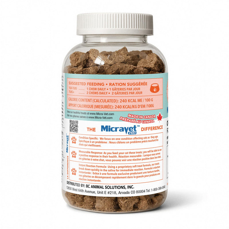 MicraVet Pro Oral Health Soft Chew Dental Supplements for Cats – Plaque & Tartar Control, Fresh Breath Support, Natural Gum & Oral Wellness Formula with Zeolites, Probiotics & Astaxanthin – 70 Count