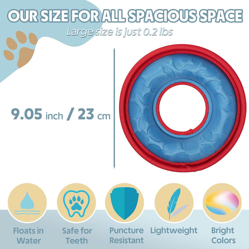 3 Pcs Dog Flying Discs, Interactive Dog Flyer Toys, Feedable Lightweight Dog Catch and Fetch Toys for Small Medium Large Dogs, Floats in Water & Safe on Teeth, 9.05 Inch - BeesActive Australia