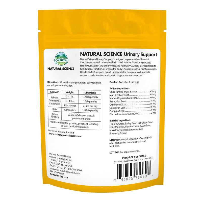 Natural Science Urinary Support 60 Heutabl. for small rodents - BeesActive Australia