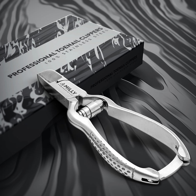 High Carbon Stainless Steel Heavy Duty Toenail Clippers for Thick Toenails | Trim Thick or Hard Toenails | Professional Nail Clippers for Seniors & Podiatrist Toenail Clippers (Silver) Silver