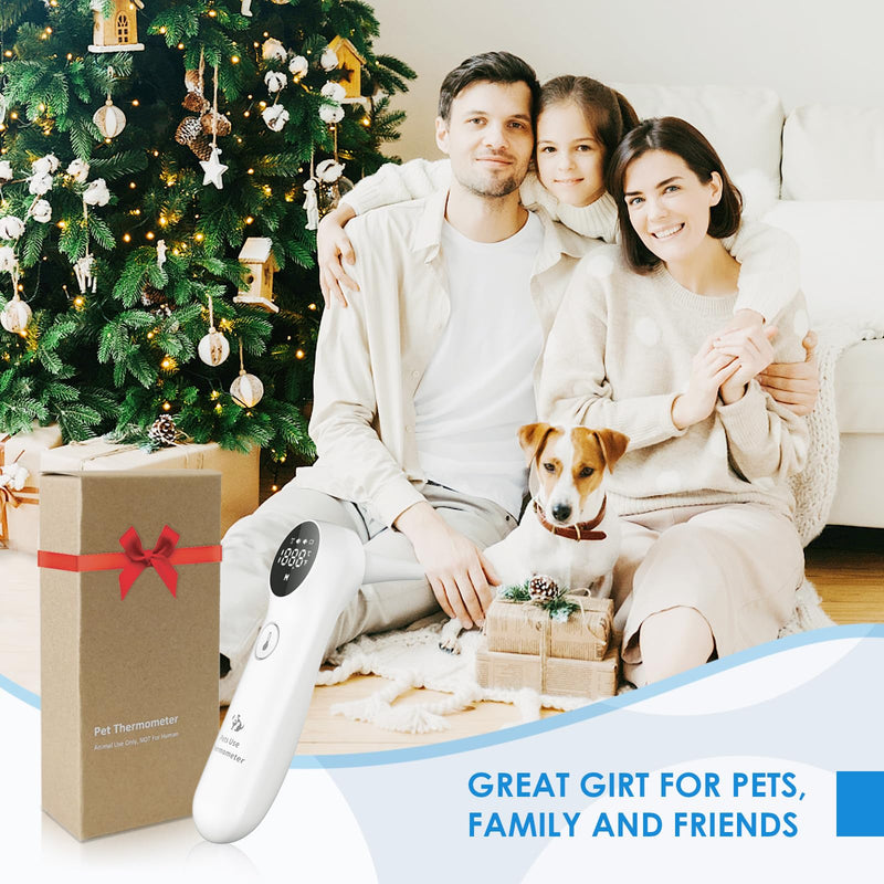 Pet Ear Thermometer for Dogs, Cats, and Livestock, Long Probe Designed, ℃/ ℉ Convert and Sound Switch Dedicated Button, 1 Second Measurement, 20 pcs Pet Swabs Included - BeesActive Australia