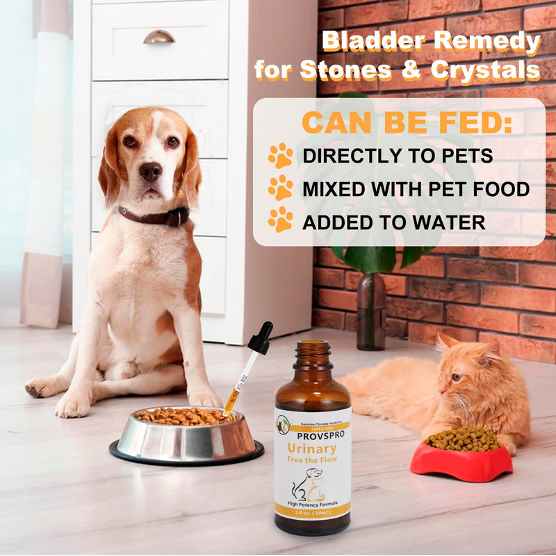 Dogs and Cats Bladder Crystals Treatment or Stone, Bladder Kidney Stones Dissolver for Pet, Cat Dog Urinary Tract Supplements for Kidney and Bladder Stones, Urinary Free The Flow, 2 fl oz (59ml)