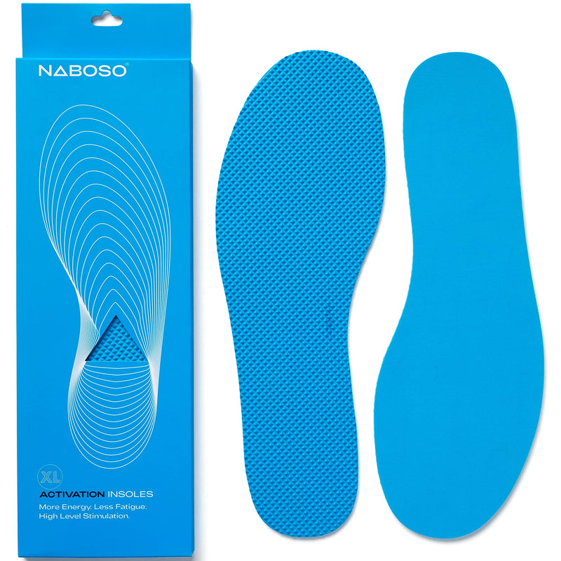 Naboso Activation Sensory Insole, Thin Men's and Women's Textured Anti-Fatigue Shoe Inserts that Best Stimulate the Feet to Improve Posture, Balance, and Foot Strength. X-Large (Pack of 1)