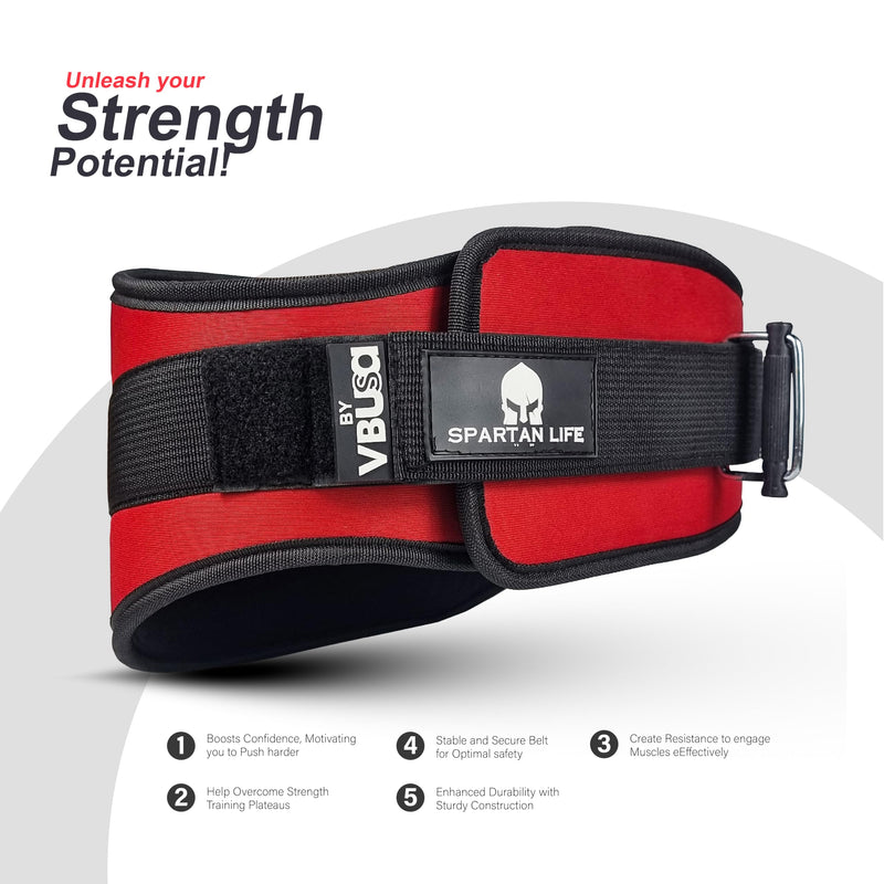 Self-Locking gym belt - Premium Lifting Belt for Fitness, Weight Lifting, Squats, Deadlifts, Bodybuilding - Training Lifting back support Lifting belt for Men & Women M Red