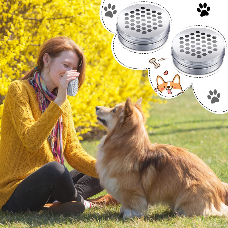 Oudain 12 Pack Dog Scent Work Tins, Dog Scent Training Box, Dog Nose Metal Container with 12 Magnetic Dots, Dog Scent Training Kit Smell Training Canisters Aluminum Cans for Dogs Training (Hexagon) - BeesActive Australia