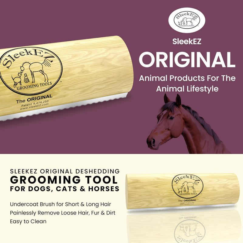 SleekEZ Horse Brush, Horse Tack, Horse Brushes for Grooming, Carpet Rake, Deshedding Tool, Horse Grooming Kit, Deshedding Brush, Horse Curry Comb, Horse Hair Brush, Shedding Brush, Livestock Brush 10 Inch - BeesActive Australia