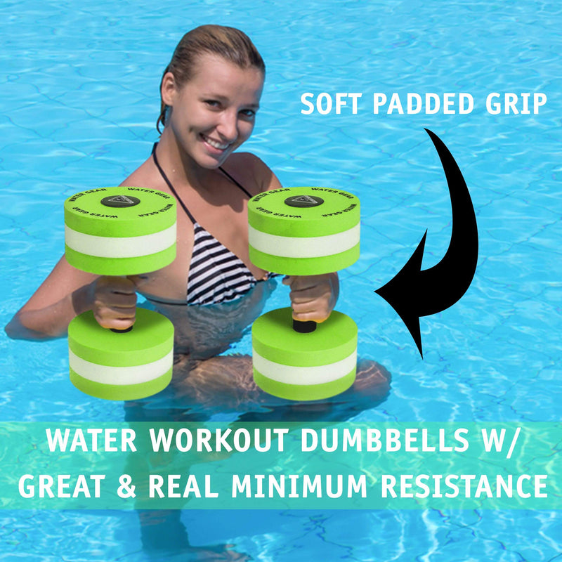 Water Gear Hydro Buoys Minimum - Water Fitness and Pool Exercise - Great for Upper Body and Minimum Stress Training - Workout Your Back Arms and Chest 2" TEAL/WHITE