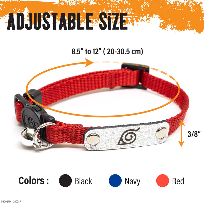 Naruto Cat Collars for Girl Cats, Boy Cats & Small Kitten Collar with Bell | Officially Licensed Naruto Shippuden Hidden Leaf Village Headband Breakaway Cat Collars for Naruto Gifts (Navy, Ninja) Ninja - Navy - BeesActive Australia