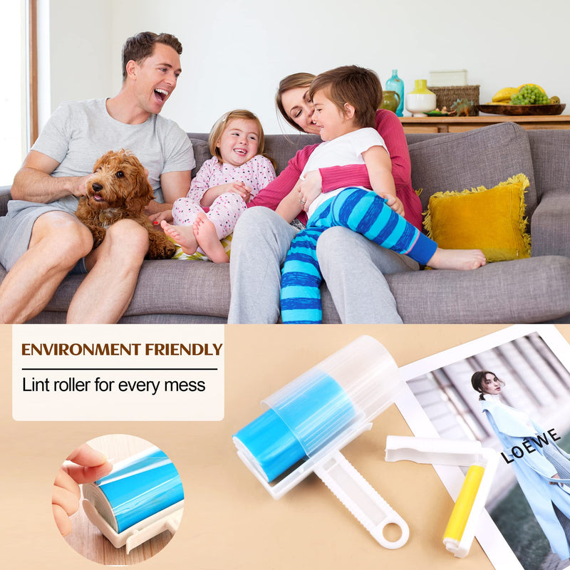 YiliYa Pack of 6 Reusable Washable Lint Roller Sticky Washable Dust Lint Roller Foldable Sticky Roller Portable Hair Curler with Cover for Clean Furniture, Carpets, Clothes - BeesActive Australia