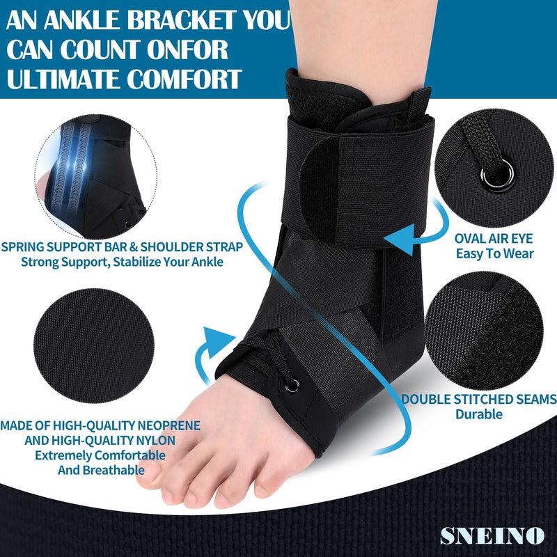 Ankle Brace for Women Men - Ankle Support Brace for Sprained Ankle, Ankle Stabilizer for Achilles, Tendon, Sprain, Injury Recovery, Lace up Ankle wrap for Running, Basketball, Volleyball (Ankle Brace, Medium) Ankle Brace - BeesActive Australia