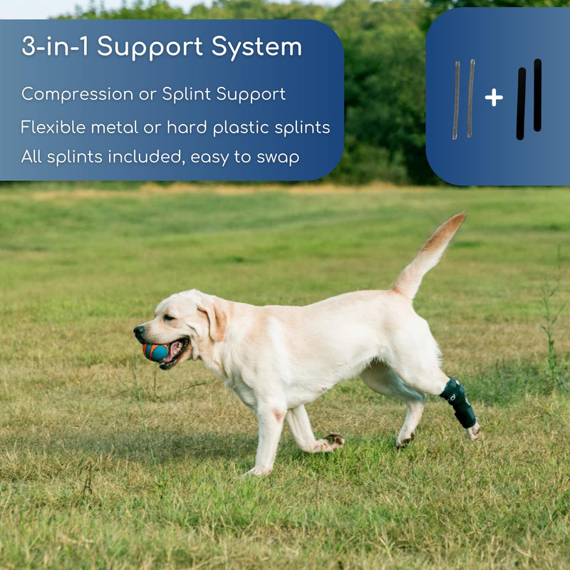 Dog Hock Brace for Ankle Support & Arthritis, Vet Approved Dog Back Leg Brace, Adjustable with Removable Splints, Orthopedic Support for Injuries, Sprains & Post-Surgery Recovery (X Small) X Small
