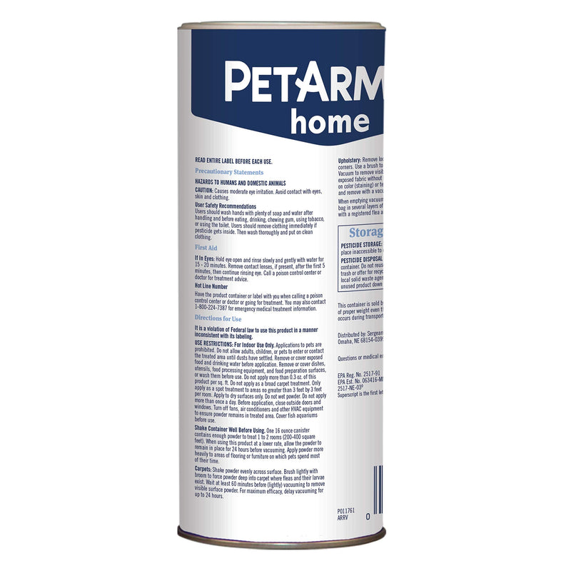 PETARMOR Home Carpet Powder for Fleas and Ticks, Protect Your Home From Fleas and Deodorizes Carpets, 16 Ounce 16oz (Pack of 1)