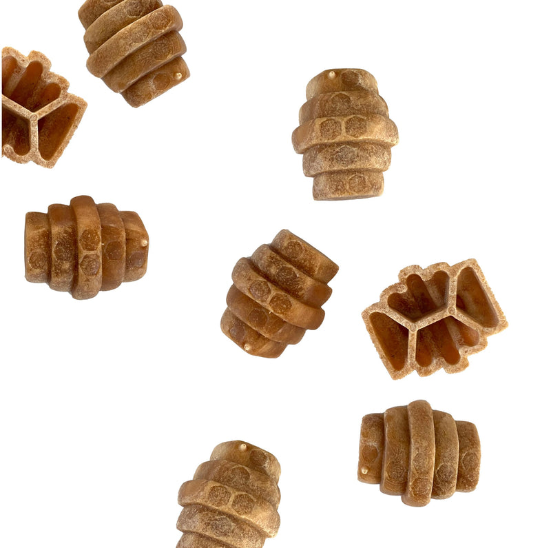 PROJECT HIVE ·PET COMPANY· Dental Chew Treats for Dogs, – Peanut Flavor, Dental Treats, Cleans Teeth & Freshens Breath, Vegetarian, No Grain or Soy (8 Ounce (Pack of 2), Small Hive Chews) 3.5 Ounce (Pack of 2)
