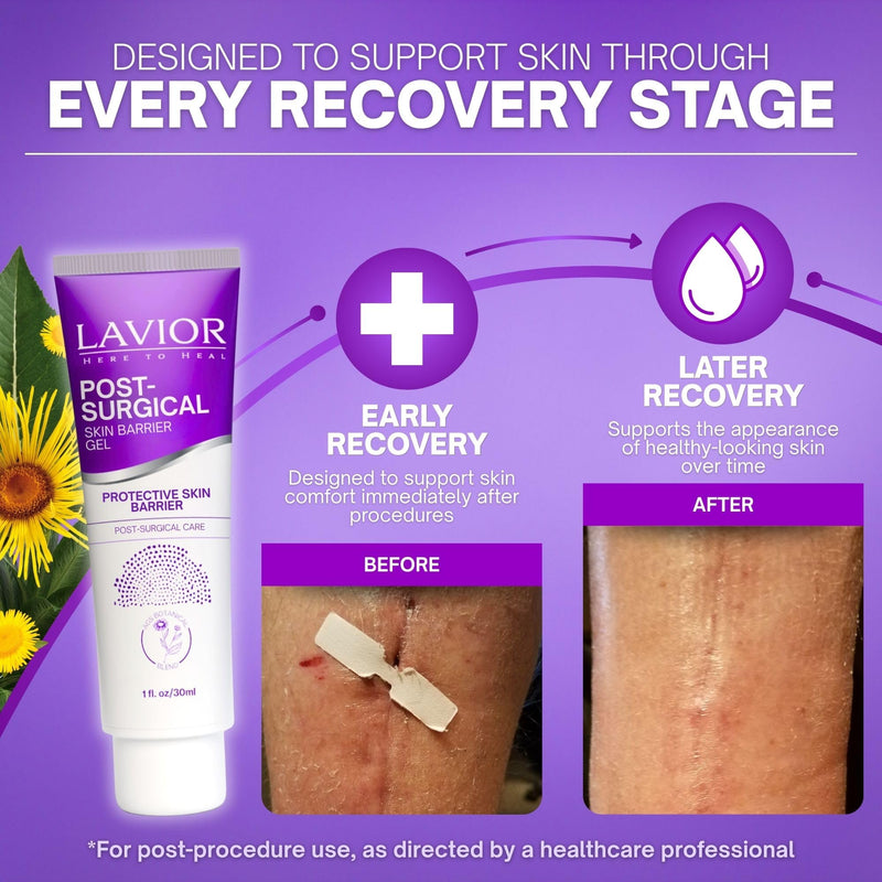 LAVIOR Post-Surgical Scar Gel (1 oz) – Use From Day One After Incision – All-in-One Incision & Scar Recovery Care – Botanical, Fragrance-Free, Steroid-Free – C-Section, BBL, Tummy Tuck