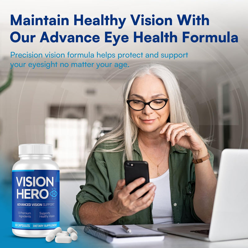 Advanced Vision Support, Eyes Supplements - 60 Capsules Eye Health Supplements for Adults (Pack of 1) 60 Count (Pack of 1)