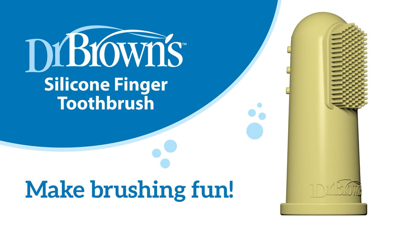 Dr. Brown's 100% Silicone Baby Finger Toothbrush and Toothpaste Set,Toothbrush & Infant-to-Toddler Training, Soft for Baby's First Teeth,Giraffe,0-3 Years,2 Count (Pack of 6)
