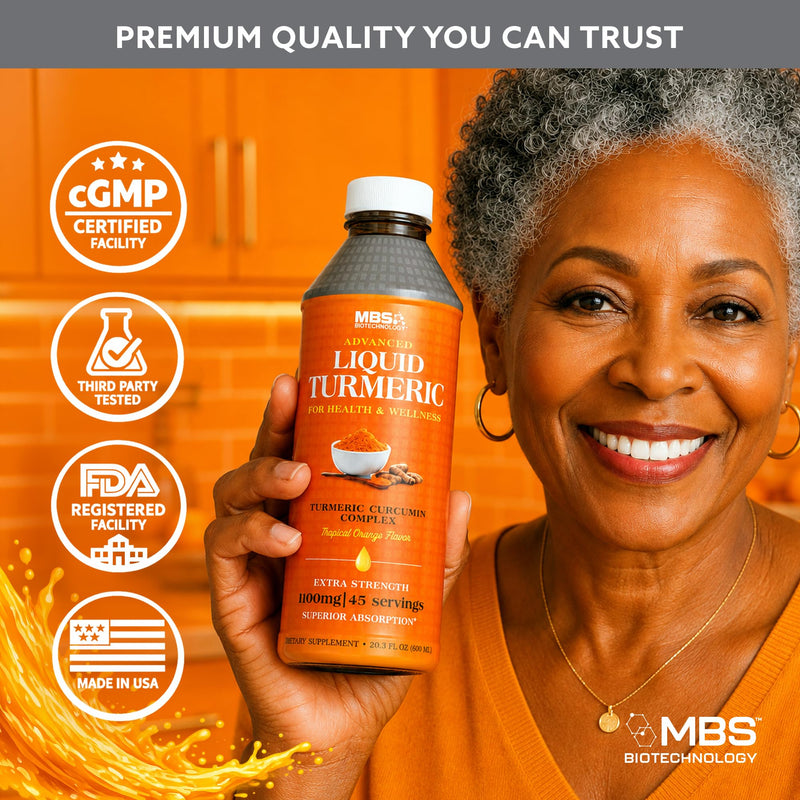Advanced Liquid Turmeric – High Absorption Curcumin with Black Pepper & Vitamin D3 for Maximum Bioavailability – Joint, Inflammation & Immune Support – 20.3 fl oz