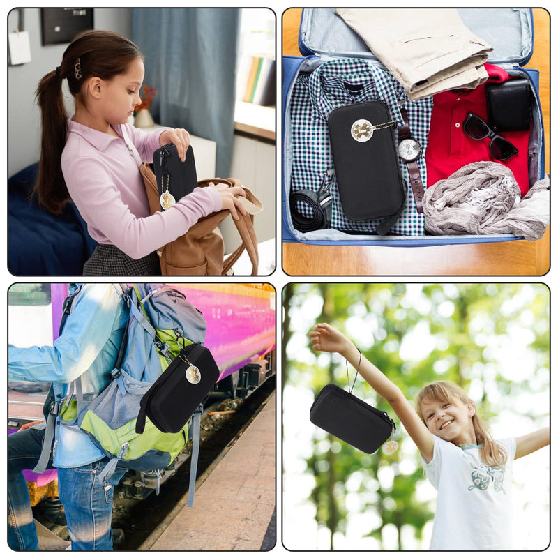 MGZNMTY Travel Carrying Case Compatible with Asthma Inhaler Spacer for Adults and Children, Masks, Inhaler Holder with Asthma Alert Tag and Medical Card, Carabiner (Only Case) (Black) Black - BeesActive Australia
