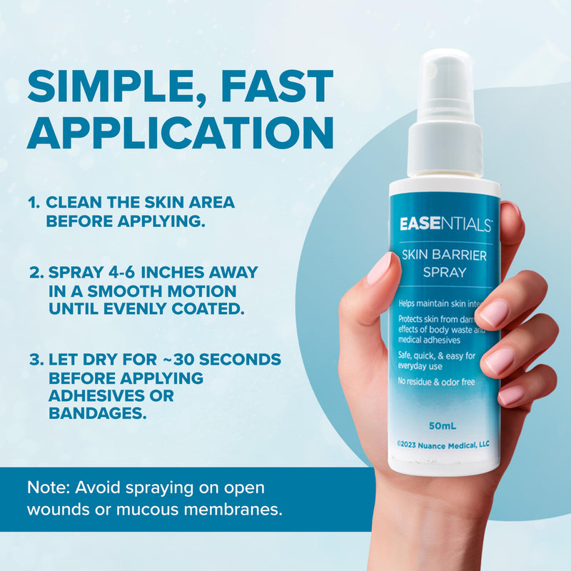Quick-Drying, Low-Residue Ostomy Barrier Spray ‚Äì Barrier Spray Ideal for Sensitive Skin - Silicone Skin Prep for Pain-Free Application and Removal of Ostomy Pouches and Bandages 50 ML - BeesActive Australia