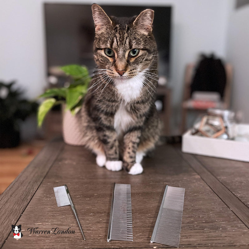 Carding Cat Comb | 7.5 inches made with Copper | Rounded Tips Prevent Irritation | Dual Tooth Design for Short & Long Hair removes Mats and Tangles Carding Cat Comb - BeesActive Australia