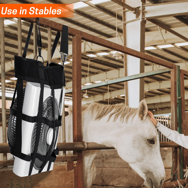 Box Fan Bag,Classic Horse Stall Fan Holder for 20"×20" Box Fan, Hanging Web Box Fan Carrier for Horse Stall, Barn, or RV - BeesActive Australia