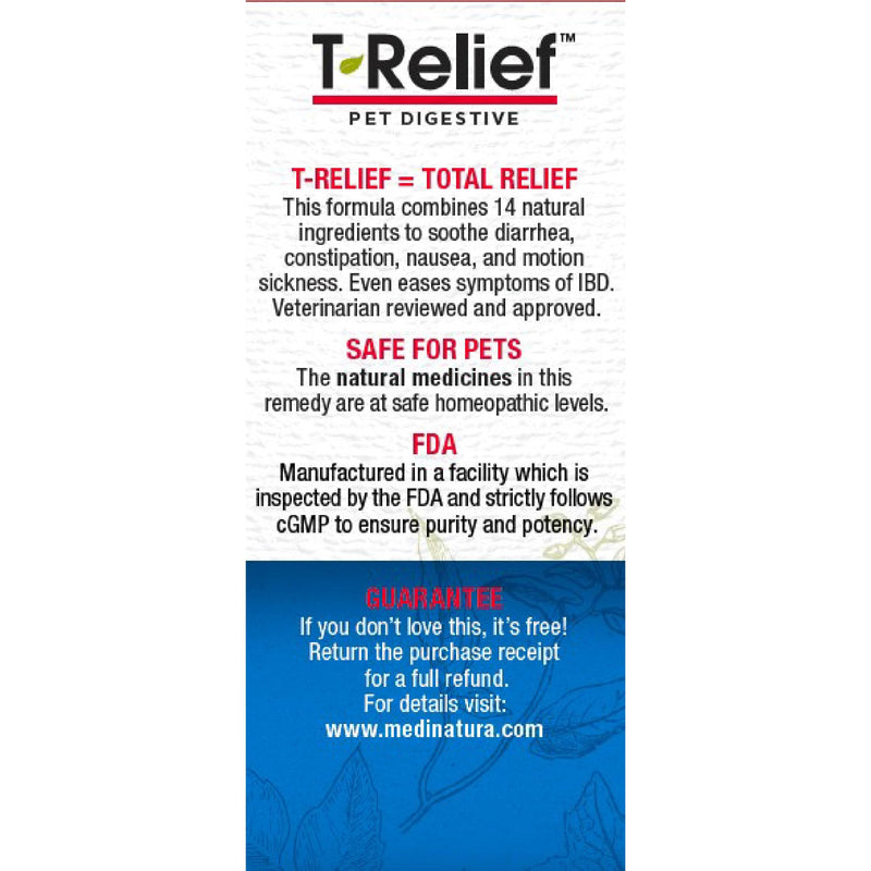 T-Relief Pet Digestive Complete GI Relief for Dog & Cat Soothing Aloe + 13 Natural Homeopathic Actives Help Calm Nausea & Diarrhea from Mild Illness Food Stress or Motion Sickness - 90 Tablets - BeesActive Australia
