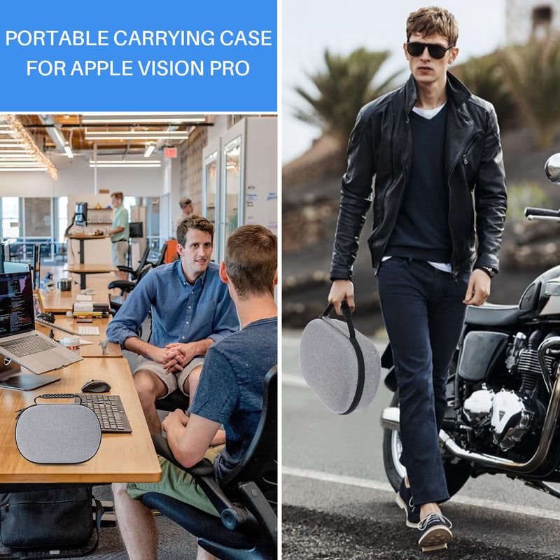 ZOOS for Apple Vision Pro Case Hard Carrying Case for Vision Pro Accessories VR Headset, Shockproof Waterproof Travel Case Storage Bag Compatible with Apple Vision Pro for Travel Home Storage, Grey - BeesActive Australia
