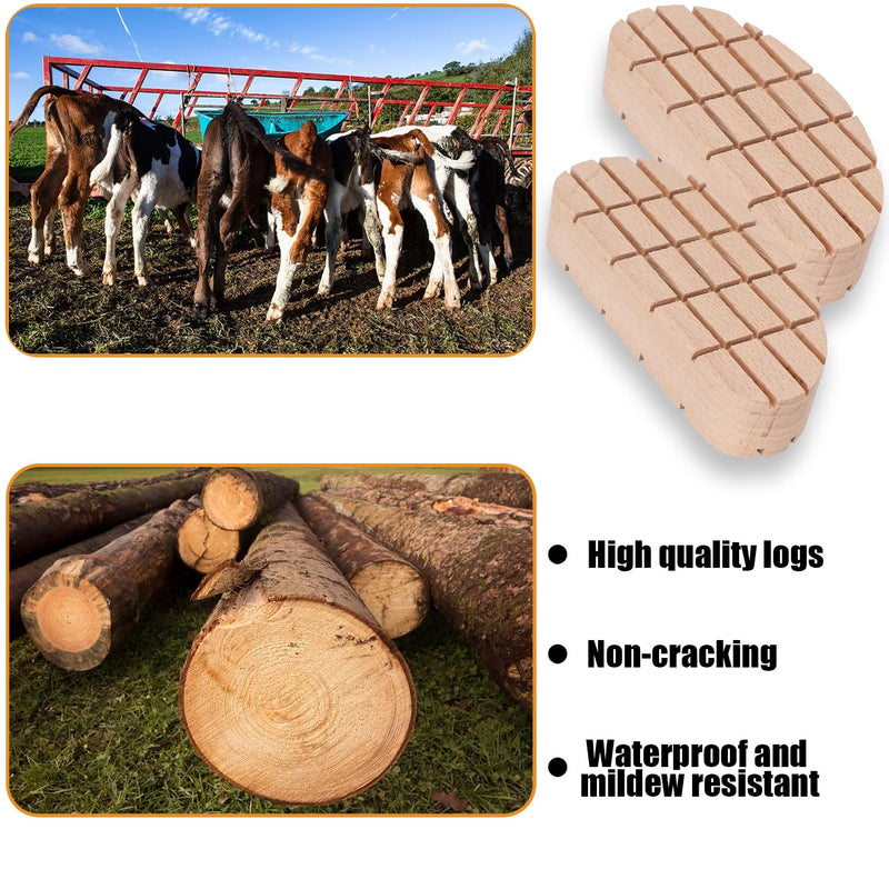 2Pcs Cow Hoof Cattle Horses Hoof Pads Wooden Hoof Mat Easy to Paste Breathable Protection for Lameness Treatment Block Used by Dairy Famers - BeesActive Australia