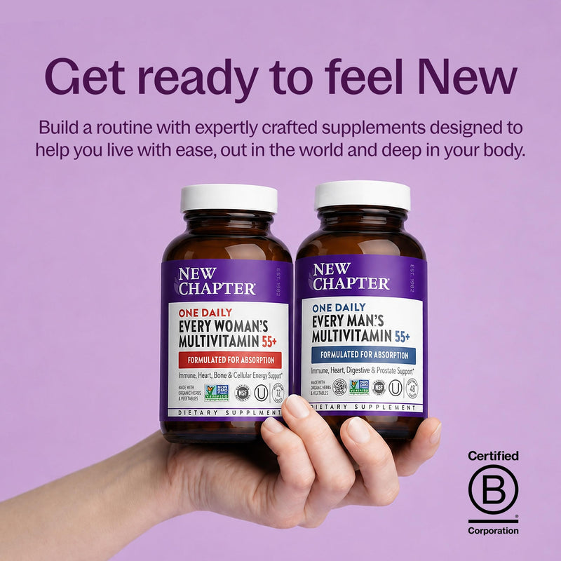 New Chapter Every Woman's One Daily 55+ Multivitamin, 48 Tablets | Supports Immune, Bone, and Vision Health, Gentle on the Stomach, Non-GMO, Gluten Free, Dairy Free, Vegetarian, and Kosher 48 Count (Pack of 1)