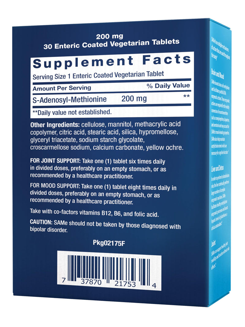 Life Extension Same, Mood, Joint & Liver Support, Gluten-Free, Non-GMO, Vegetarian, 30 Tablets | Mood, Joint & Liver Support, Gluten-Free, Non-GMO & Vegetarian