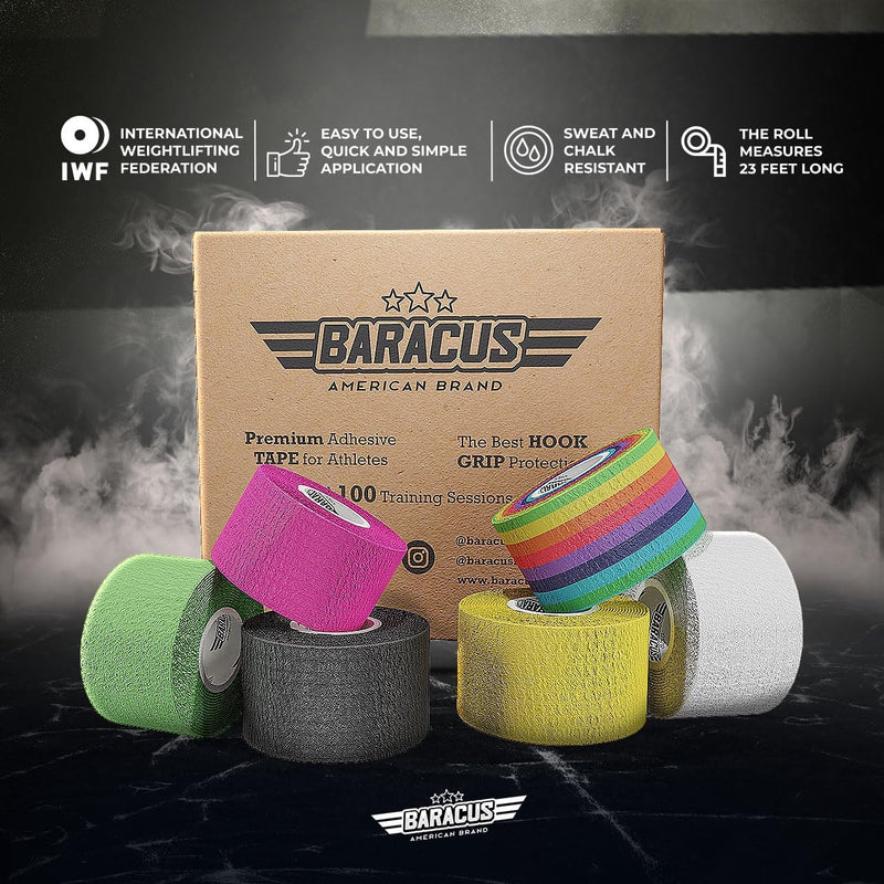 BARACUS Premium Thumb Tape Cross Training and Weightlifting for The Best Hook Grip - 23 ft Long - WOD Tape Chalk and Sweat Proof - Hook Grip Lifting Athletic Thumb Tape (EliteV2Box) Elitev2box - BeesActive Australia