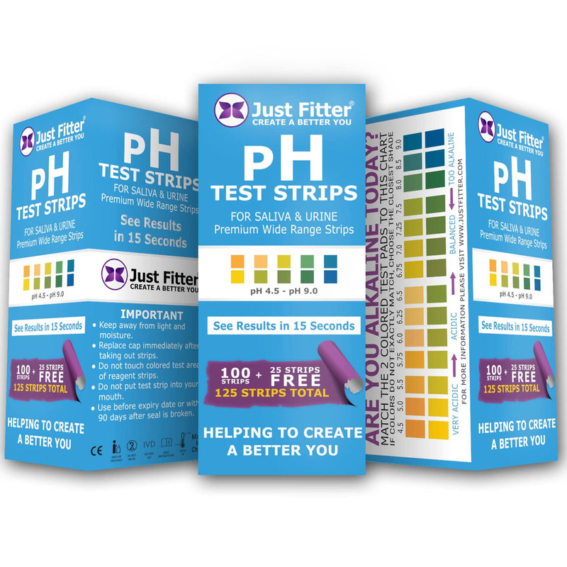 Just Fitter pH Test Strips for Testing Alkaline and Acid Levels in the Body. Track & Monitor Your pH Level Using Saliva and Urine. Get Highly Accurate Results in Seconds. 1