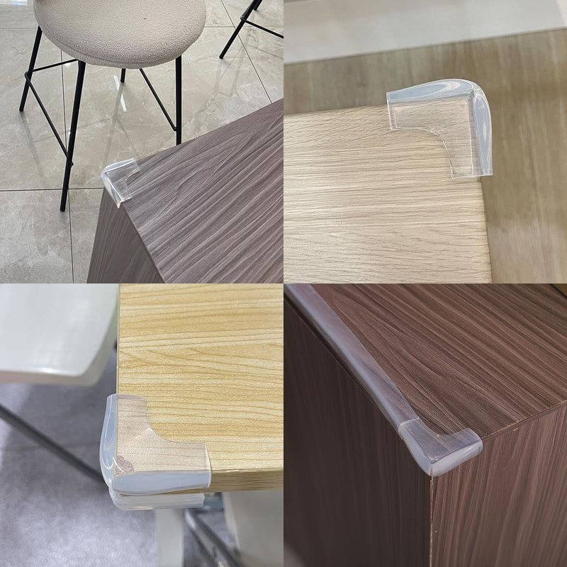 Food-Graded Silicone Clear Corner Protectors, Baby Proofing Table Edge Guards, Pre-Tapep Adhesive Soft for Kids Child Safety Proof, Cabinets Counter Furniture Bumpers (4, 3/5x3/5 in (Width)) 3/5x3/5 in (Width) 4 - BeesActive Australia