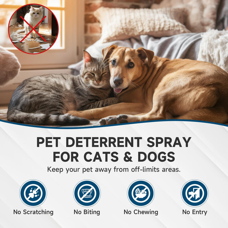 Cat Deterrent Spray, Dog and Cat Repellent Indoor & Outdoor, Cat Spray Deterrent for Scratching, Dog Deterrent Spray to Keep Pet Off Limits Areas, Protect Furniture, Sofa, Rug, Curtain, 200 ml - BeesActive Australia