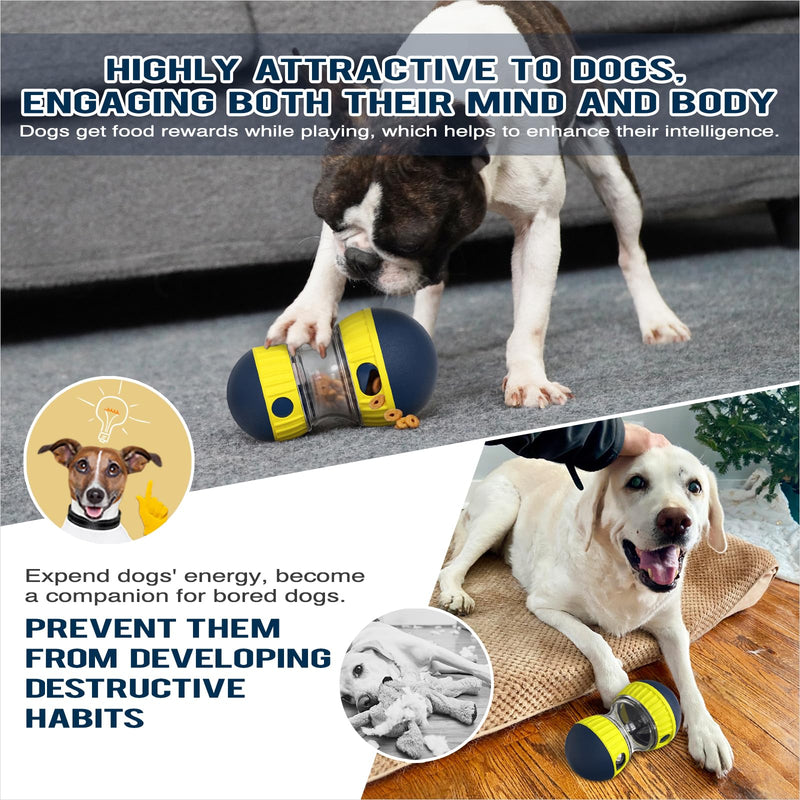 Dog Interactive Toys Indestructible Puppy Toy Adjustable Food Dispensing Treat Dispenser Dogs Puzzles Feeder Slow Feeding for Large/Medium/Small Aggressive Chewers Breed Pet Gift Blue - BeesActive Australia