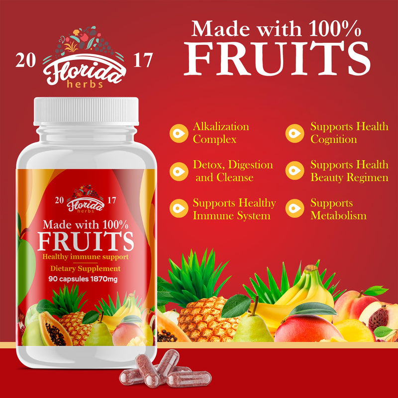 Fruits and Vegetables Supplement - 90 Fruit and 90 Veggie Capsules - Nature Vitamins, Balance of Fruits and Veggies Supports Energy Balance, Soy Free, Vegan Capsules - 90 Count (Pack of 2) 90 Count (Pack of 2)