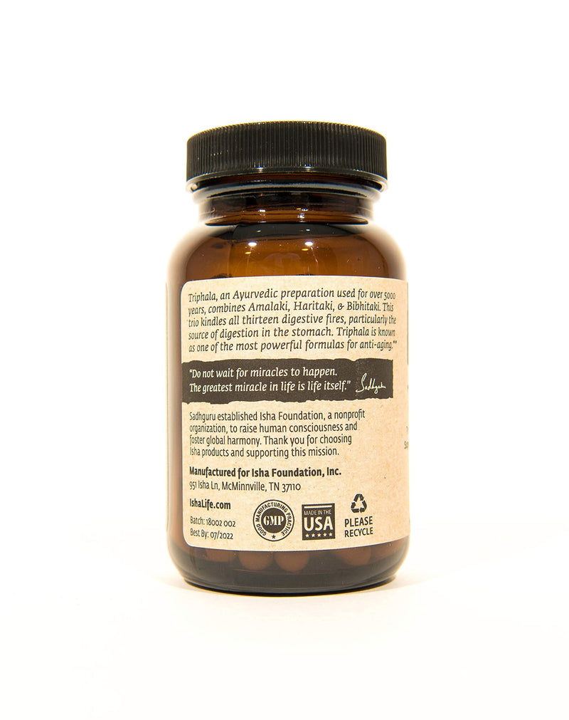 ISHA Organic Triphala Capsules - Natural Supplement, 500 mg ea (90 Veg caps) - BeesActive Australia