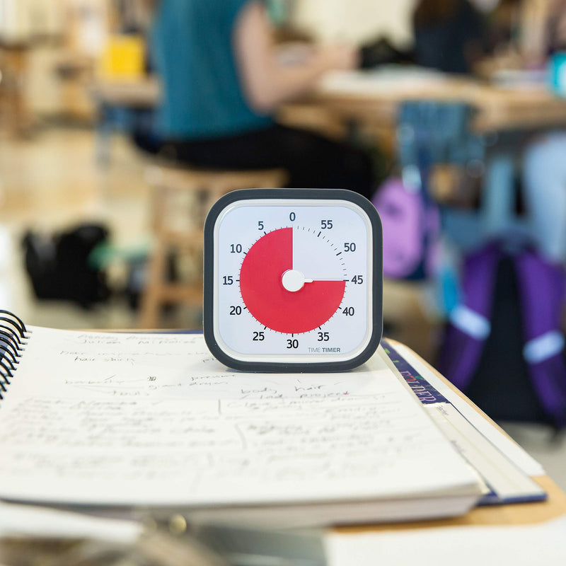 TIME TIMER MOD (Charcoal), A Visual Countdown 60 Minute Timer for Classrooms, Meetings, Kids and Adults Office and Homeschooling Tool with Silent Operation and Interchangeable Silicone Cover Charcoal Gray MOD Timer - BeesActive Australia