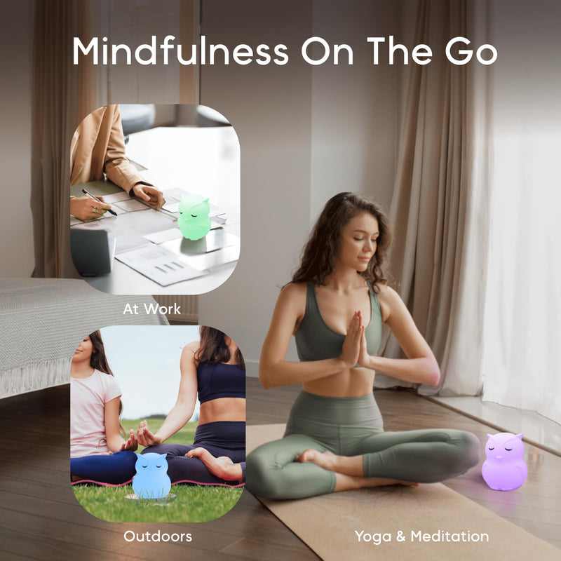 Breathing Pal Mindfulness Breathing Light, Guided Visual Meditation Breathing Light, Mindfulness Breathing Owl, Calm Down Corner Supplies, Sensory Items for Classroom, Meditation Accessories Ollie (Owl) Standard - BeesActive Australia