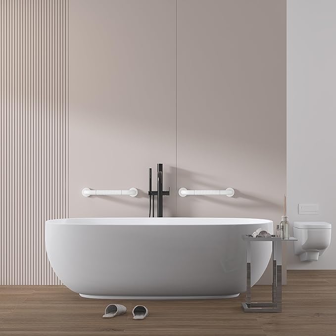 Bath Handrail 60cm Bathtub Handrail Toilet Handrail Bathroom Stand Assistant Drilling Required Anti-slip Fall Prevention Toilet Handle Luminous No Static Handle Load Capacity 330.7 lbs (150 kg) (Set of 2, 60 cm) - BeesActive Australia