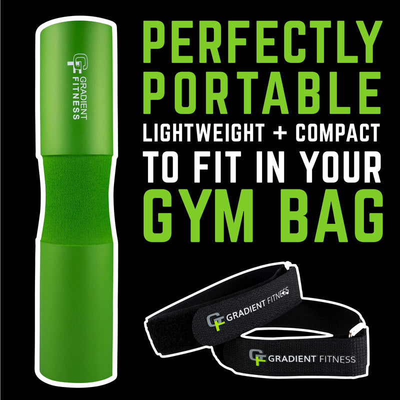 Gradient Fitness Barbell Pad - Hip Thrust & Squat Pad for Olympic & Standard Bars Green