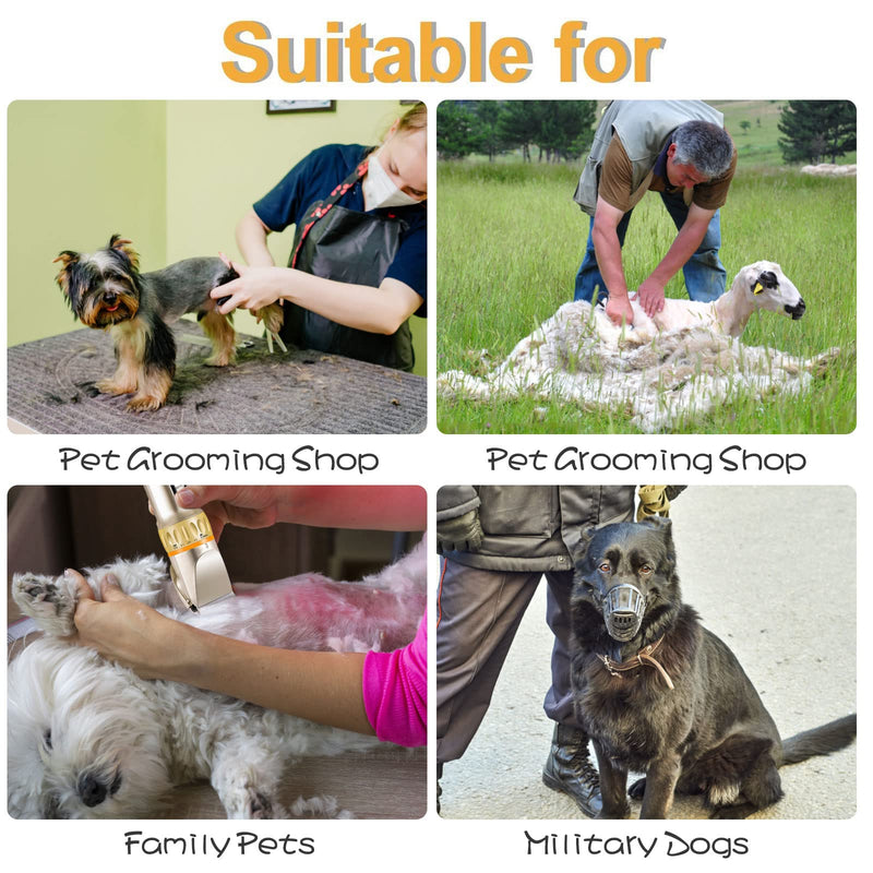Professional Pet Clipper for Grooming with 12V High Power, Low Noise, Adjustable, Trimmer Supplies for Medium Large Cat Dog Sheep Animal, Pet Electric Shaver for Thick Long Hair - BeesActive Australia