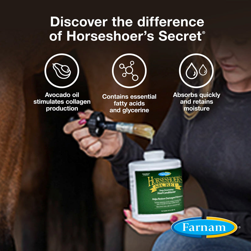 Farnam Horseshoer's Secret Deep-Penetrating Hoof Oil for Horses, Conditions Dry Hooves and Prevents Cracks, Splits and Contracted Heels, Contains Avocado Oil, 32 Oz. - BeesActive Australia