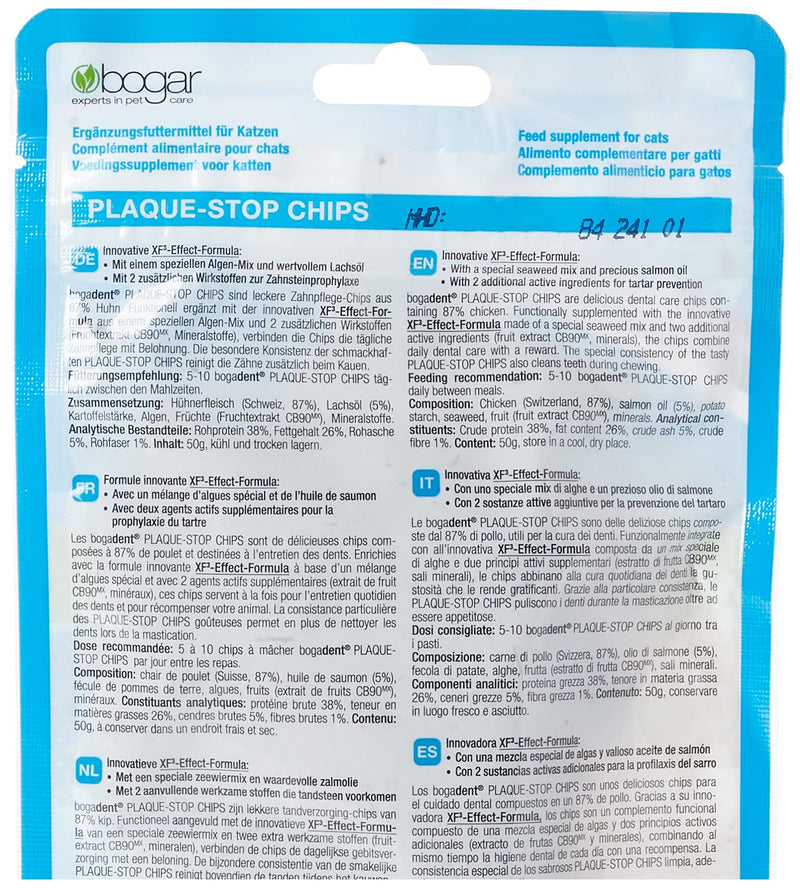 Bogadent Plaque-Stop Chips Cat 50 g, pack of 2 (50 g) 50 g (pack of 2) - BeesActive Australia