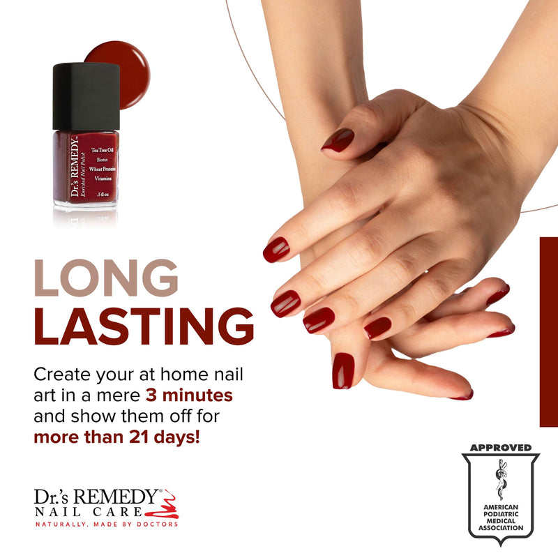 Dr’s Remedy 3 Pack Nail Polish Kit, TOTAL Two-in-One Glaze/BALANCE Brick Red/REMEDY Red - Non Toxic and Organic All Natural Enriched Nail Strengthener BALANCE Brick Red / TOTAL Two-in-One Glaze / REMEDY Red