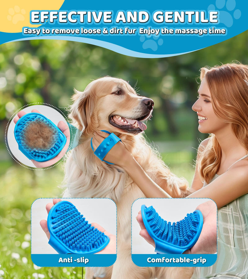 Dog Bath Brush Pet Massage Shampoo Brush Dog Scrubber for Dog Washing Brush Scrubber Pet Bath Massage Brush with Soft Silicone Bristles for Dog Cat Grooming Cleaning - BeesActive Australia