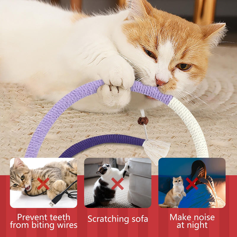 Cat Toys Chew Ropes 6Pcs with Refillable Natural Catnip, Safe Teeth Cleaning Toy for Indoor Kittens, Interactive Cat Nip Kitty Toys for All Breeds - BeesActive Australia