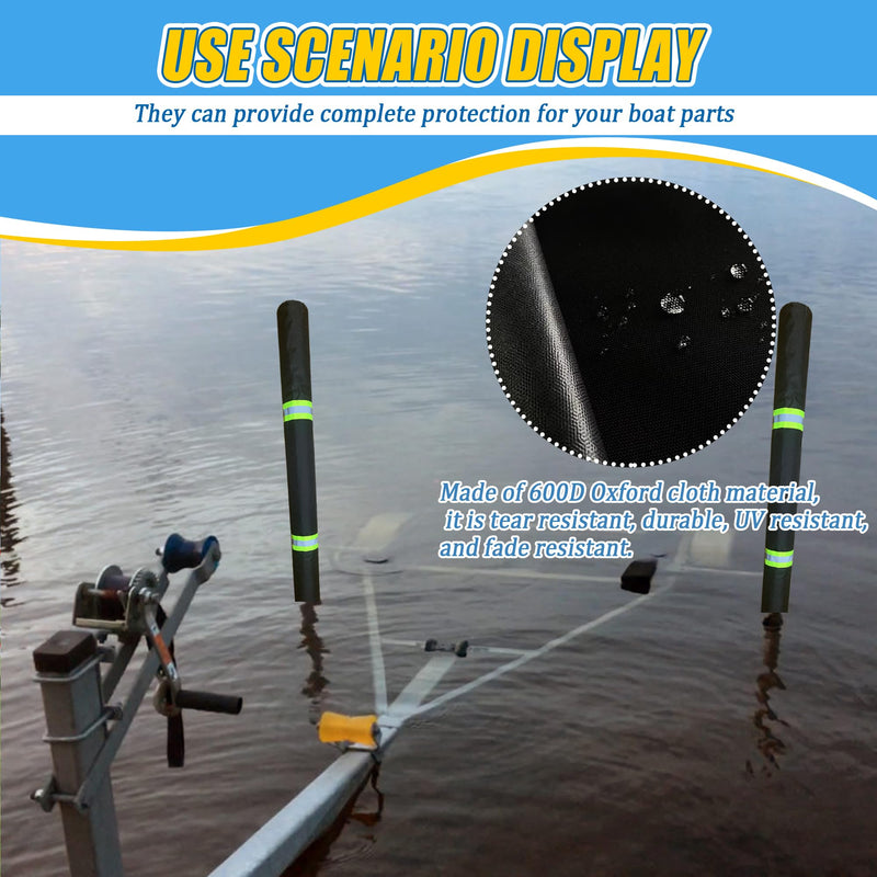 60 Inch Thickened Foam Boat Trailer Guide Pole Pad and Cover with Capped End and Reflective Stripe for Ski Boat, Fishing Boat or Sailboat Trailer 60in - BeesActive Australia