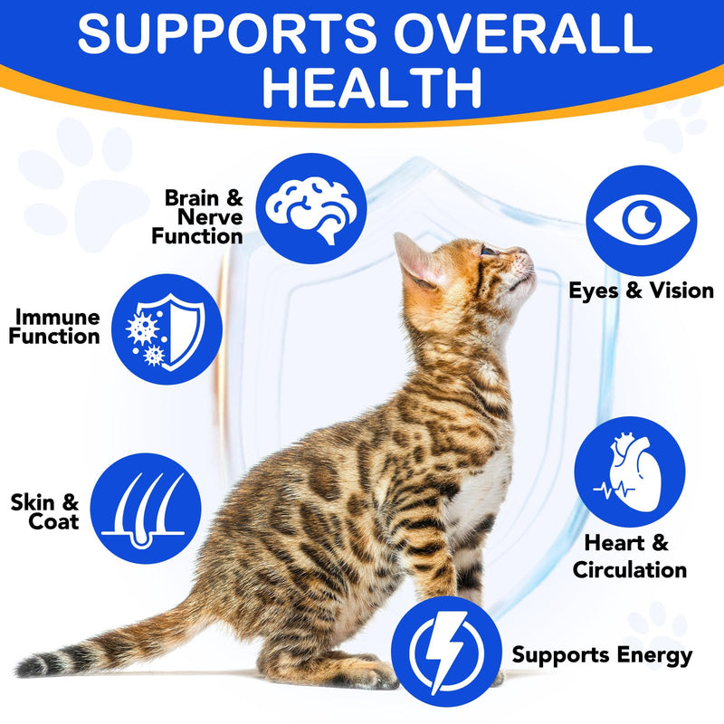 Taurine for Cats Drops - Liquid Aminos Supplement, Natural Cat Taurine Supplement, Support for Heart, Vision Health, Muscle & Activity Suitable for All Breeds & Ages 60ml